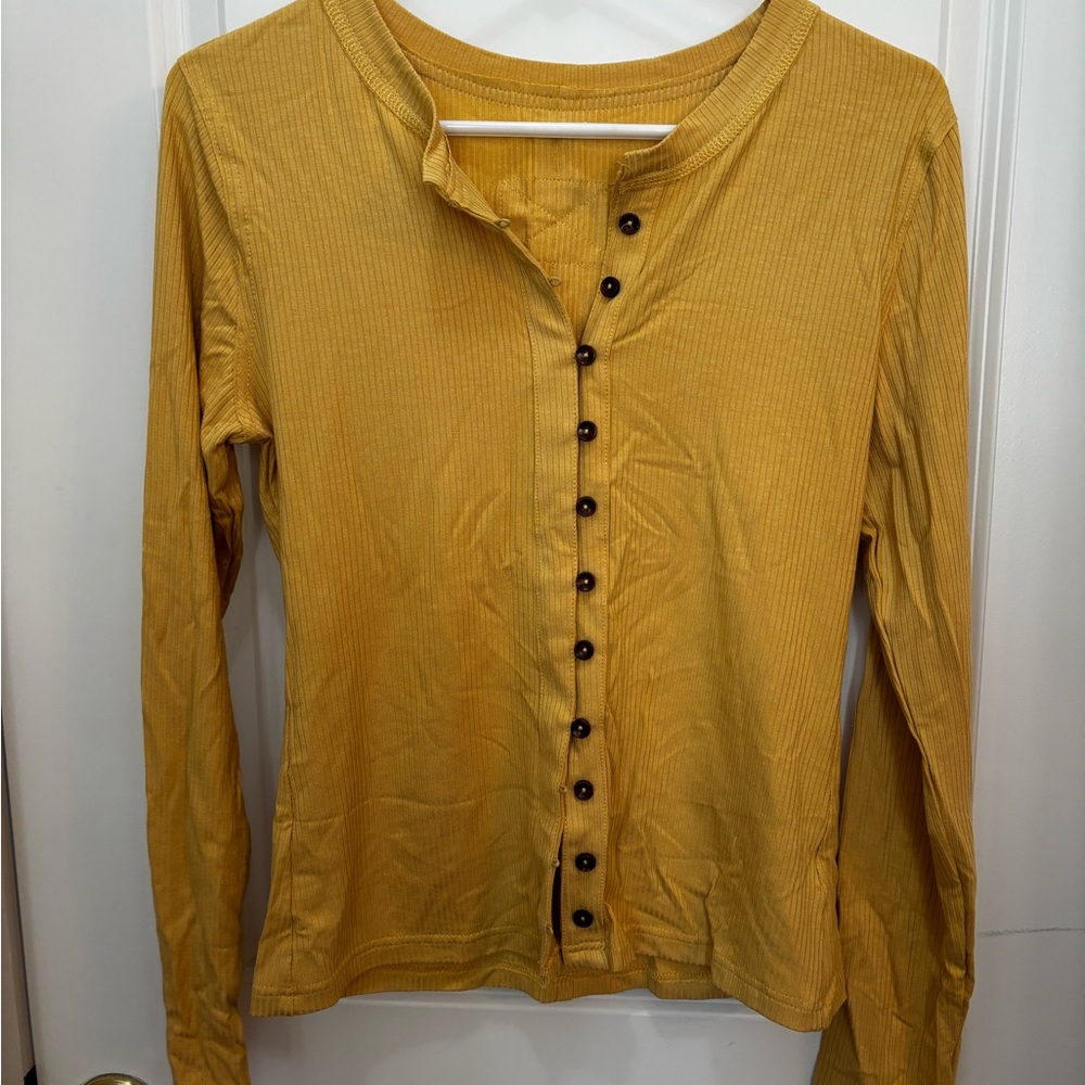 Amazon Mustard Button-Down Women's Shirt